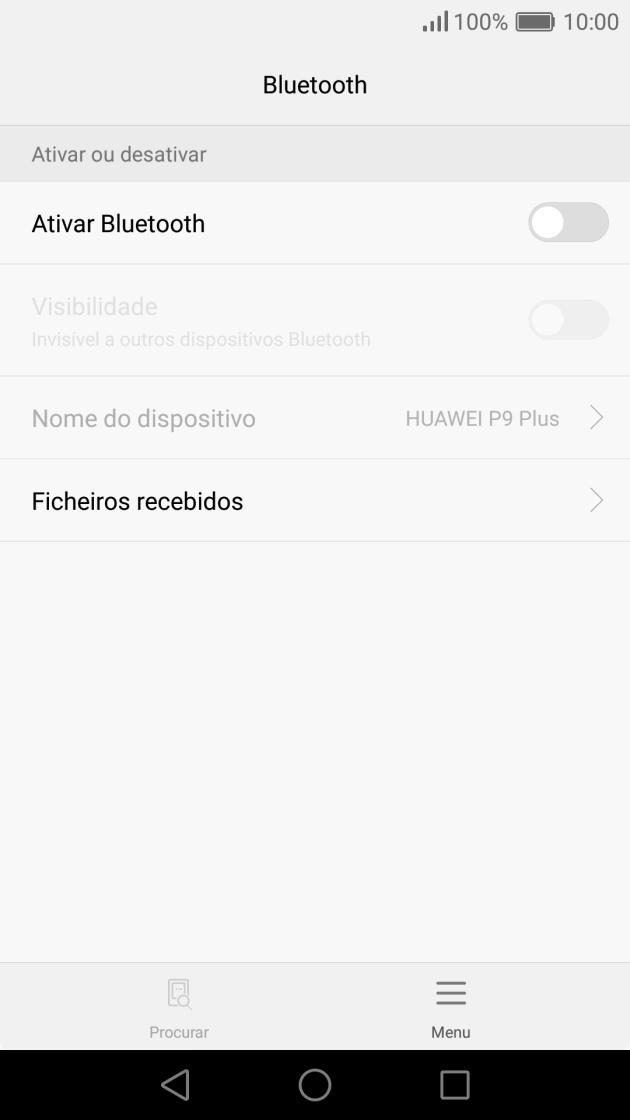 Prima Ativar Bluetooth para ativar a função.