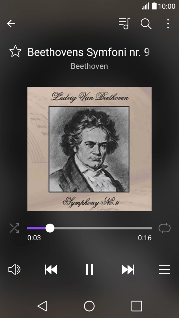 Prima a seta para a direita para ir para o ficheiro de música seguinte.