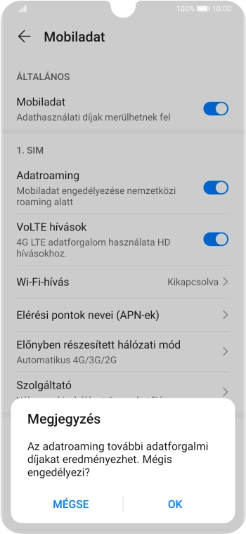 Ha bekapcsolod a funkciót, válaszd az OK lehetőséget.