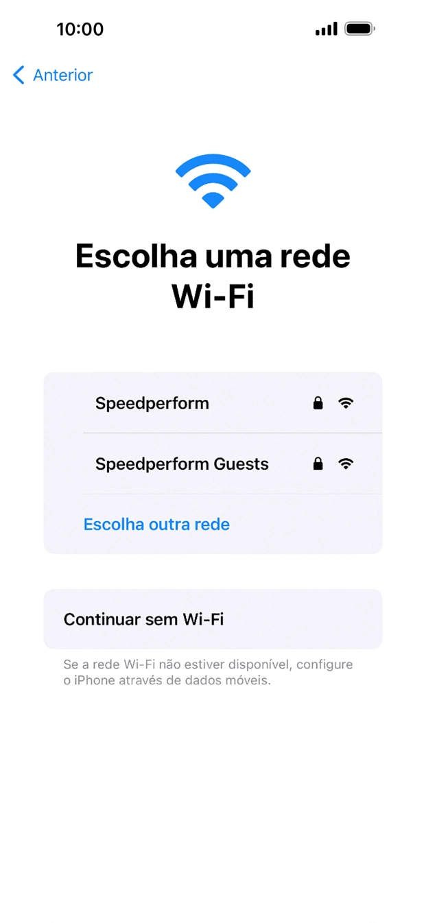 Prima a rede Wi-Fi pretendida.
