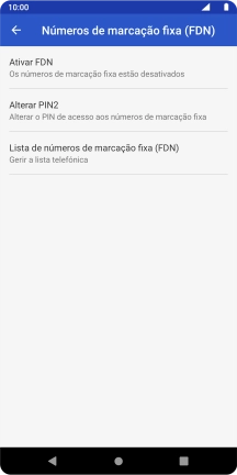 Prima Ativar FDN para ativar a marcação permitida.
