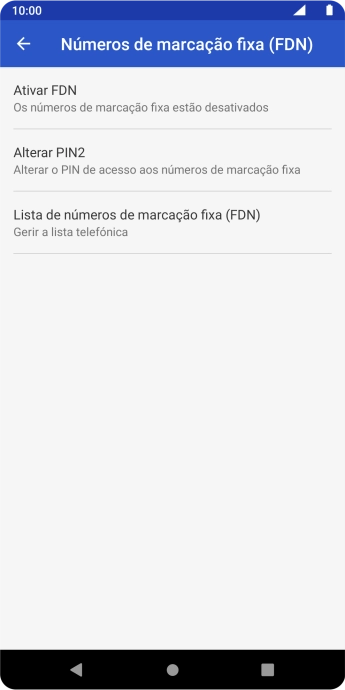 Prima Ativar FDN para ativar a marcação permitida.