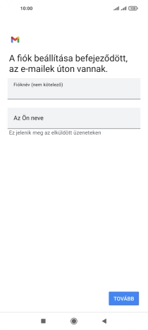 Kattints a „Fióknév (nem kötelező)” alatti mezőre, és írd be az e-mail-fiók kívánt nevét.