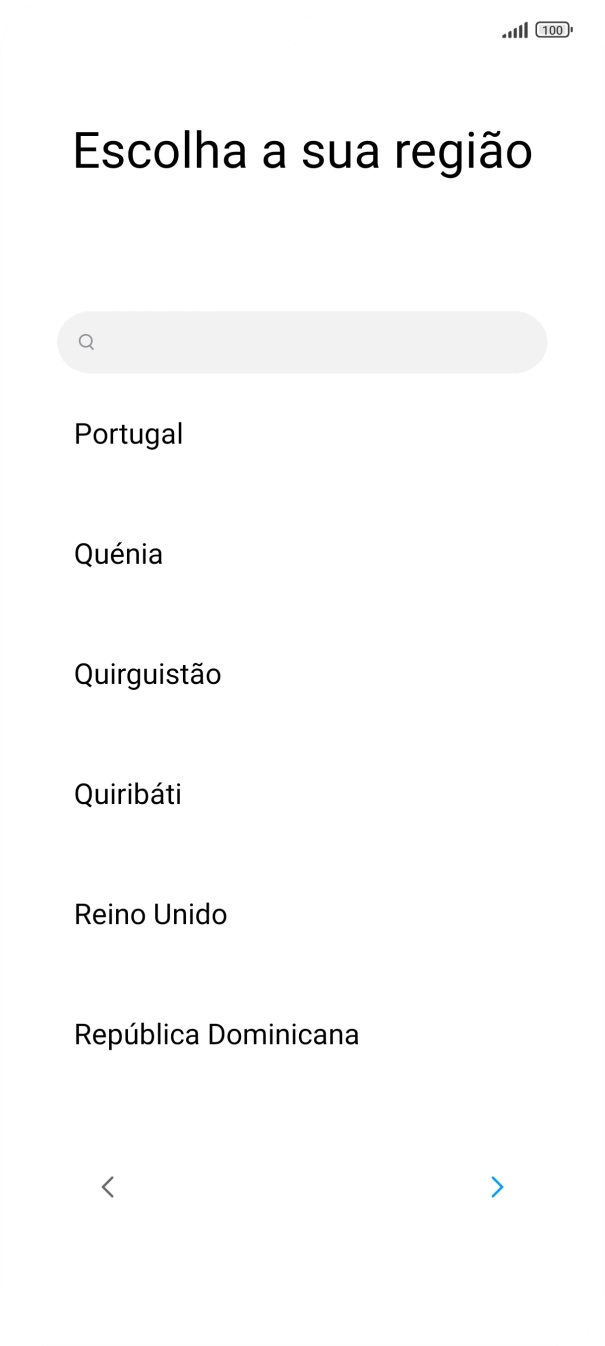 Prima a área ou país pretendido.