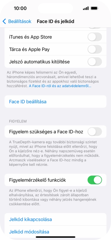 Válaszd a Jelkód kikapcsolása lehetőséget, és írd be a képernyőzárkódot.