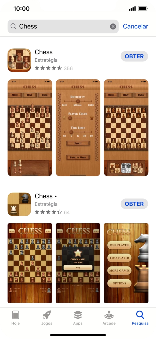 Prima a app pretendida.