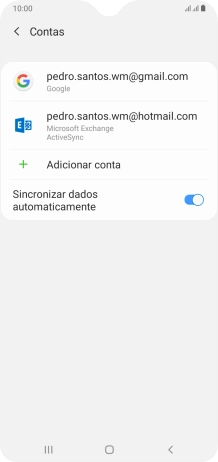 Se o ecrã mostrar esta imagem, a sua conta foi identificada e configurada automaticamente. Siga as indicações no ecrã para introduzir informações adicionais e concluir a configuração.