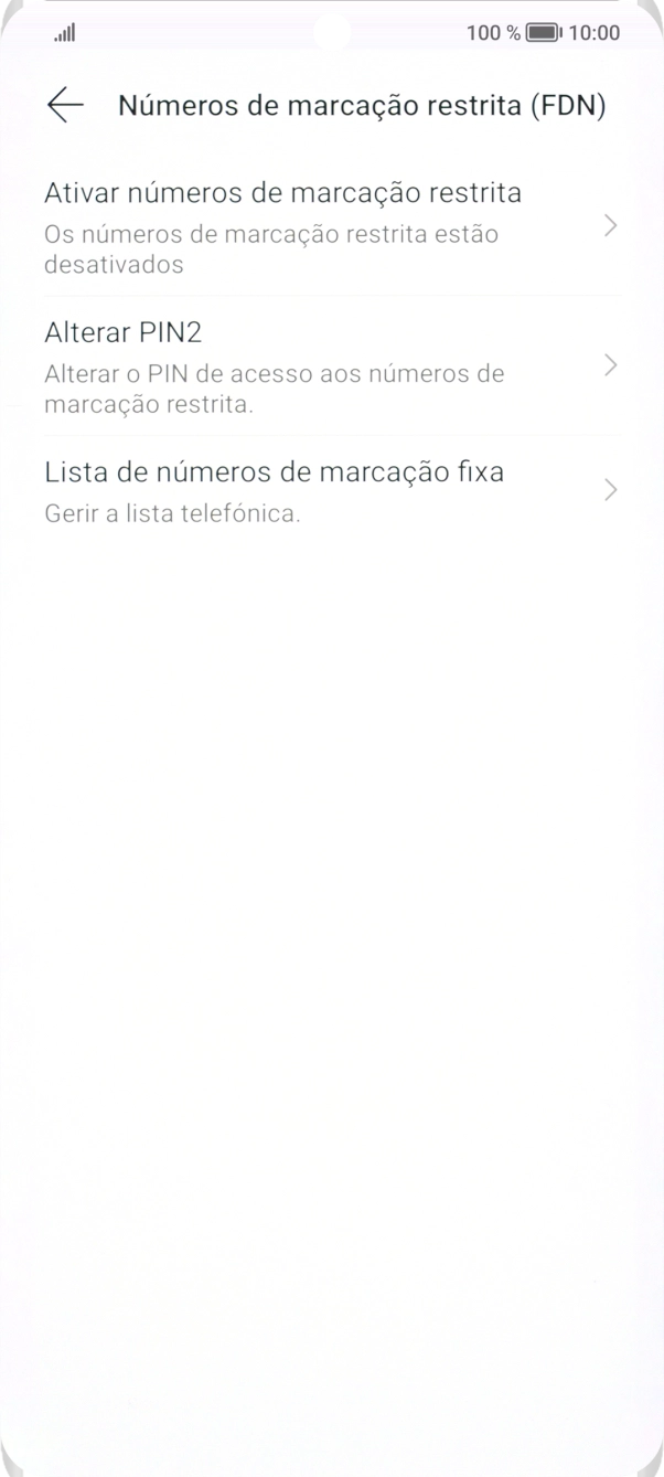 Prima Ativar números de marcação restrita para ativar a marcação permitida.