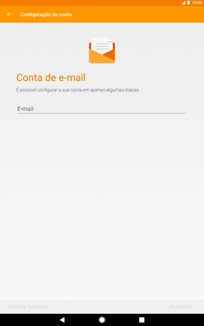 Prima E-mail e introduza o seu endereço de e-mail.