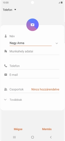 Kattints a Telefon mezőre, és írd be a kívánt telefonszámot.