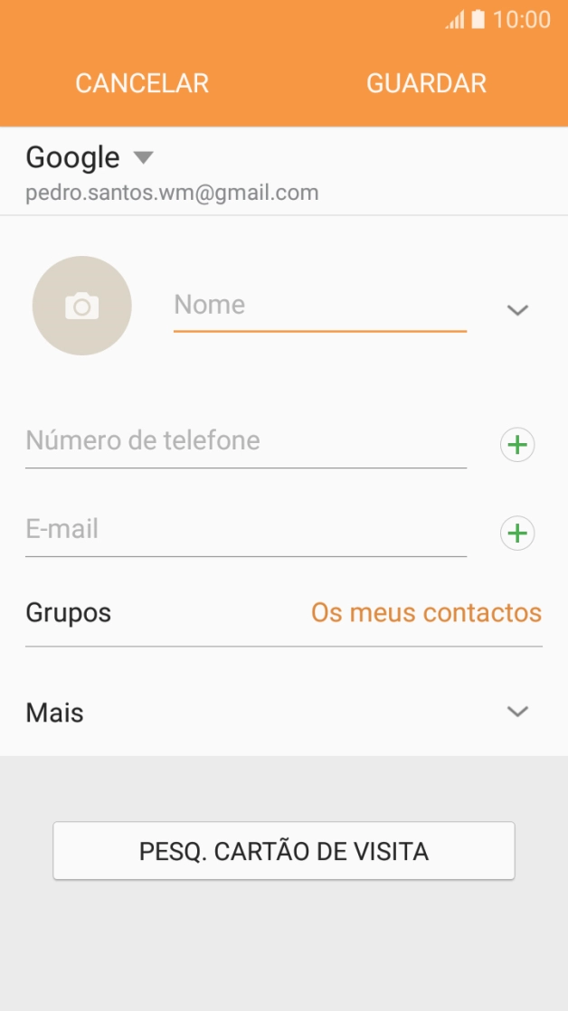 Prima a lista suspensa da lista de contactos.