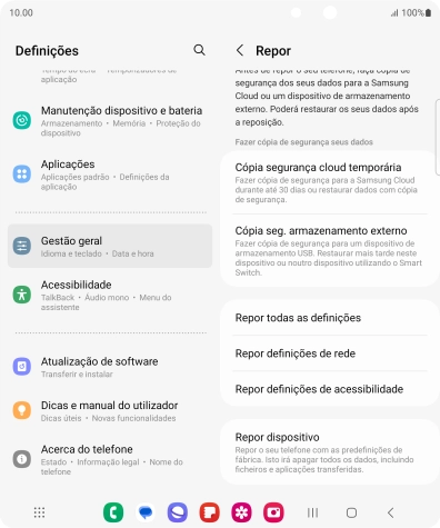 Prima Repor dispositivo.