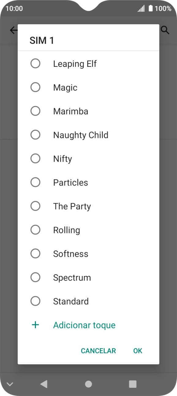 Se pretender escolher um tom de toque diferente do predefinido, prima Adicionar toque e siga as indicações no ecrã para escolher o tom de toque pretendido.