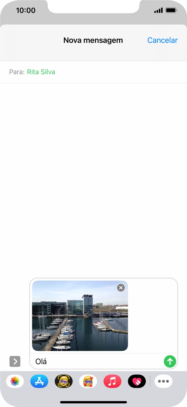 Prima o ícone para enviar.