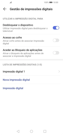 Prima os indicadores junto às definições pretendidas para as ativar ou desativar.