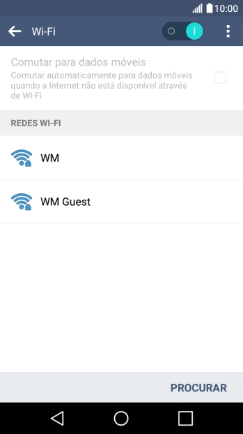 Prima a rede Wi-Fi pretendida.