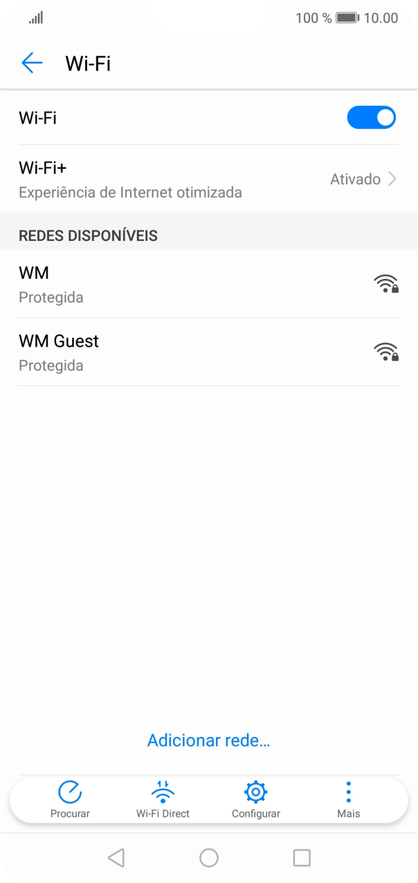 Prima a rede Wi-Fi pretendida.