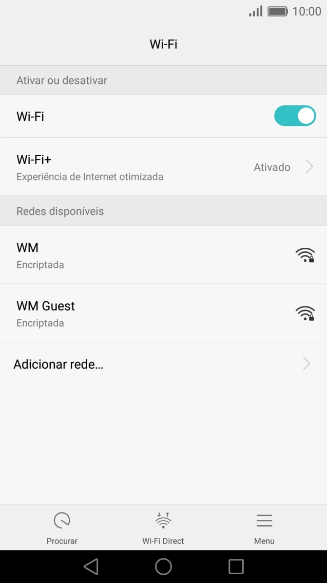 Prima a rede Wi-Fi pretendida.