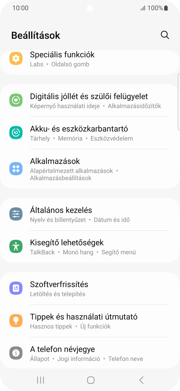 Válaszd az Általános kezelés lehetőséget.