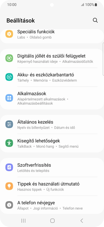 Válaszd az Általános kezelés lehetőséget.