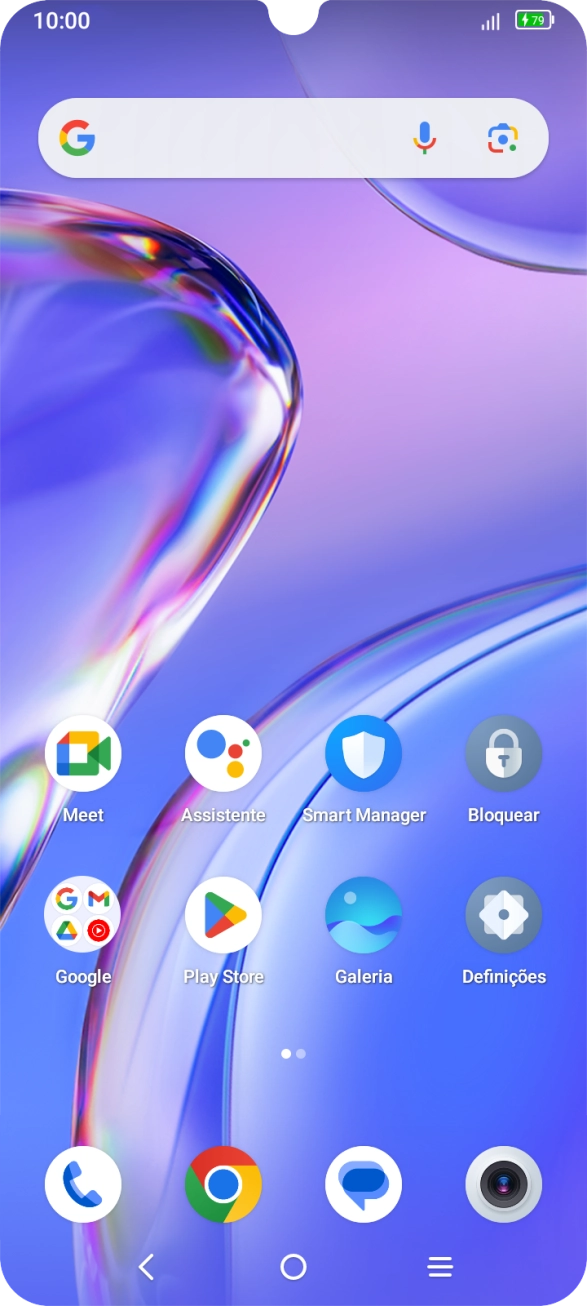 Quando o ícone de bateria em carregamento for mostrado no ecrã, a bateria está em carregamento.