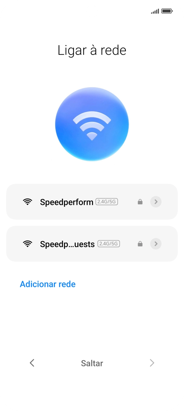 Prima a rede Wi-Fi pretendida.