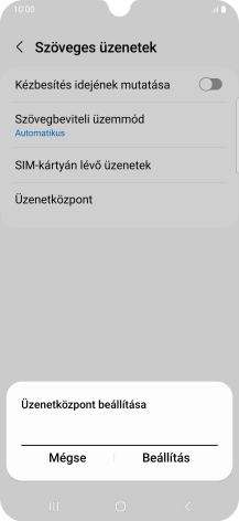 Írd be a +36709996500 számot, és válaszd a Beállítás lehetőséget.