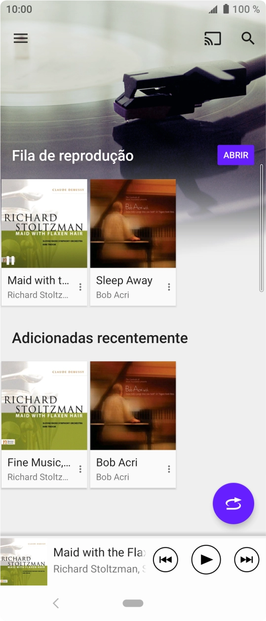 Deslize o dedo sobre o ecrã da esquerda para a direita.