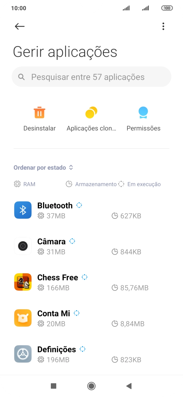 Prima a app pretendida.