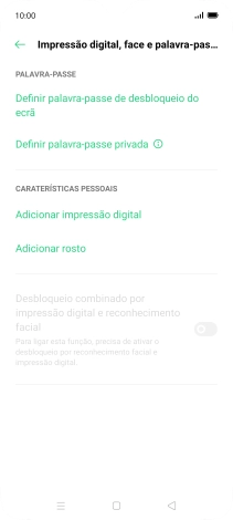 Prima Adicionar impressão digital.