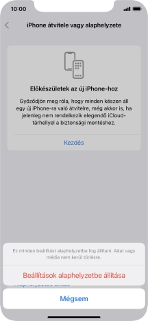 Válaszd a Beállítások alaphelyzetbe állítása lehetőséget.
