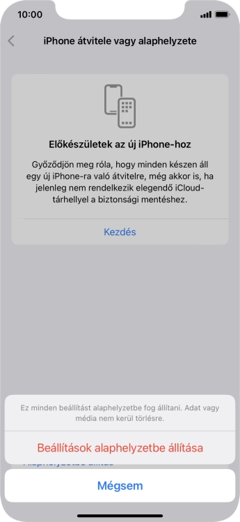 Válaszd a Beállítások alaphelyzetbe állítása lehetőséget.