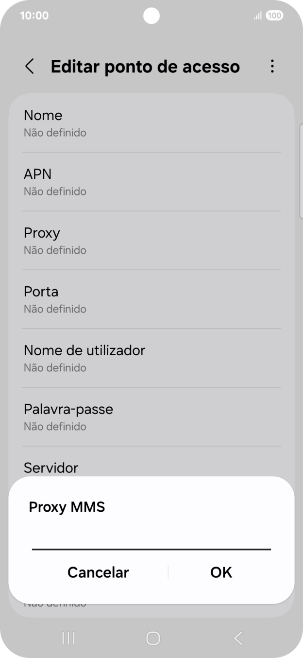 Introduza iproxy.vodafone.pt e prima OK.