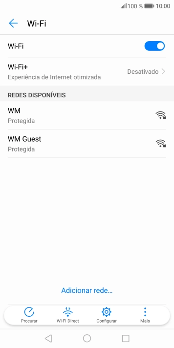Prima a rede Wi-Fi pretendida.