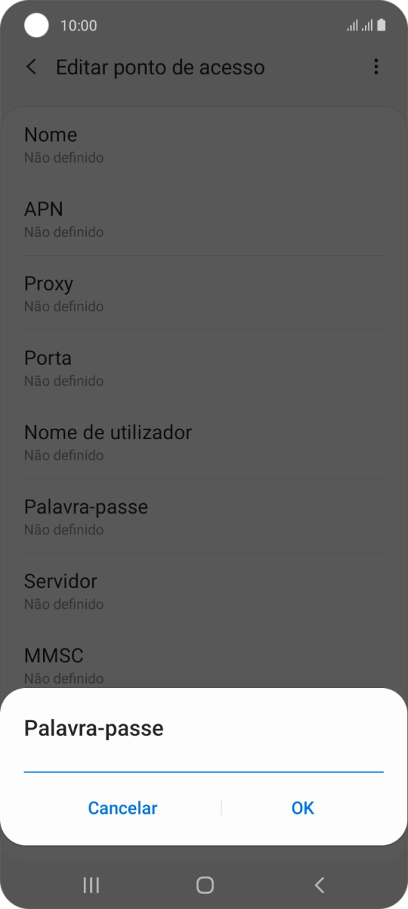 Introduza vodafone e prima OK.