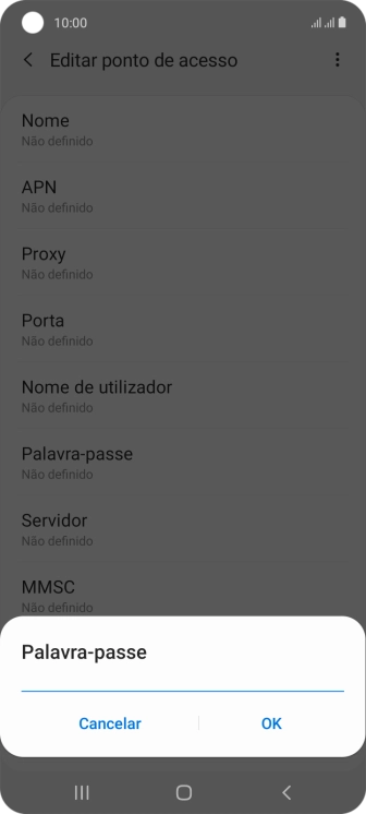 Introduza vodafone e prima OK.