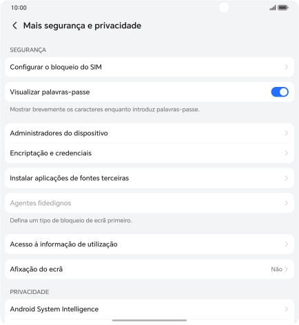 Prima Configurar o bloqueio do SIM.
