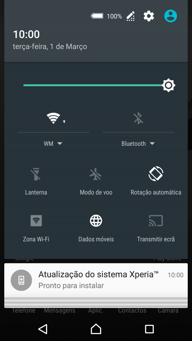 Prima o ícone de definições