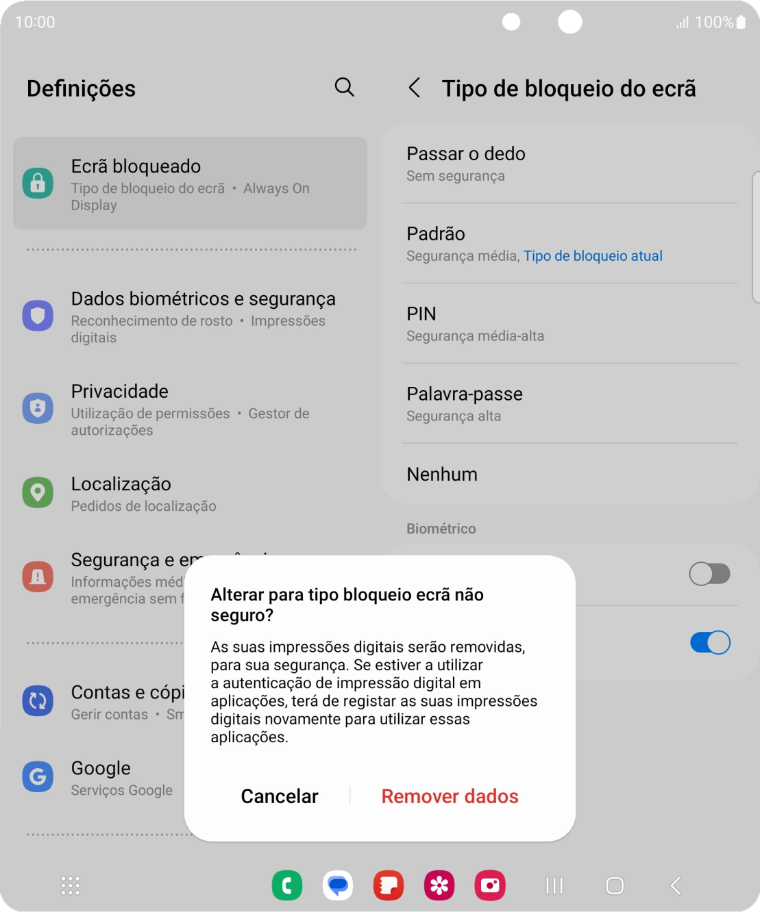 Prima Remover dados.