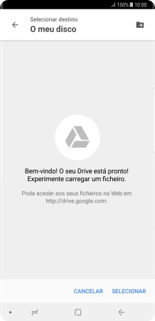 Se quiser criar uma nova pasta, prima o ícone de nova pasta e siga as indicações no ecrã para criar uma nova pasta.