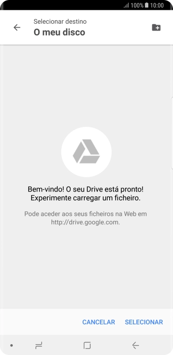 Se quiser criar uma nova pasta, prima o ícone de nova pasta e siga as indicações no ecrã para criar uma nova pasta.