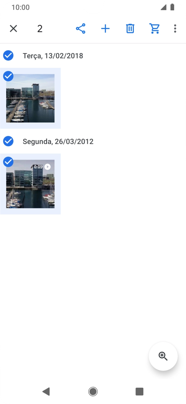 Prima o ícone para partilhar.