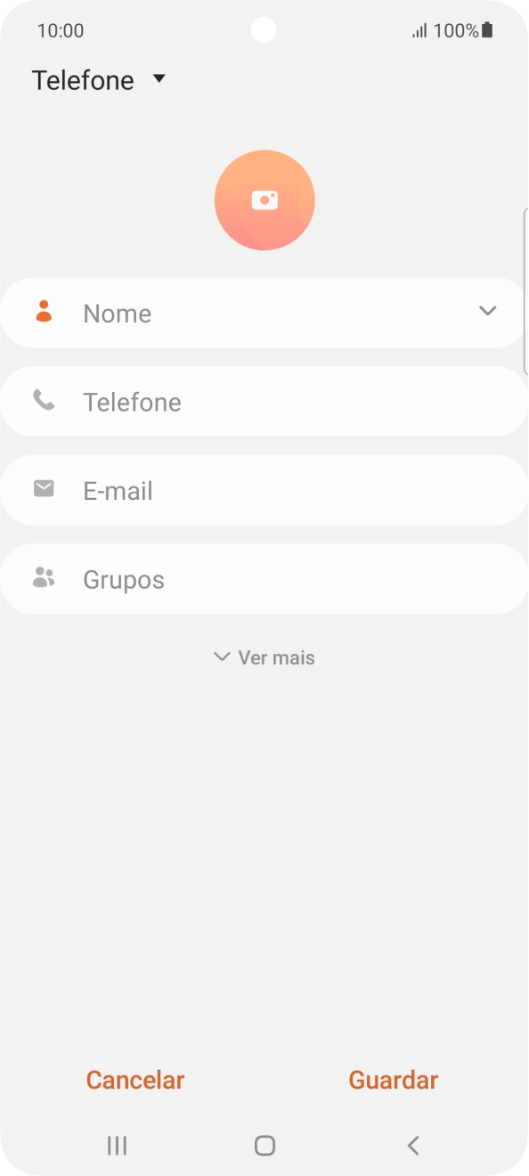 Prima a lista suspensa da lista de contactos.