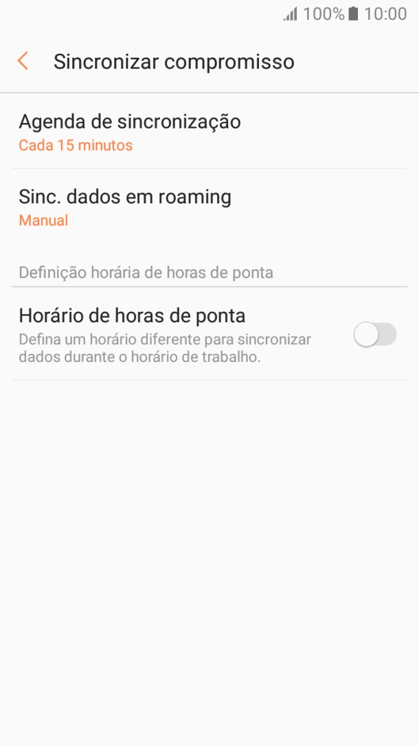 Prima Agenda de sincronização.