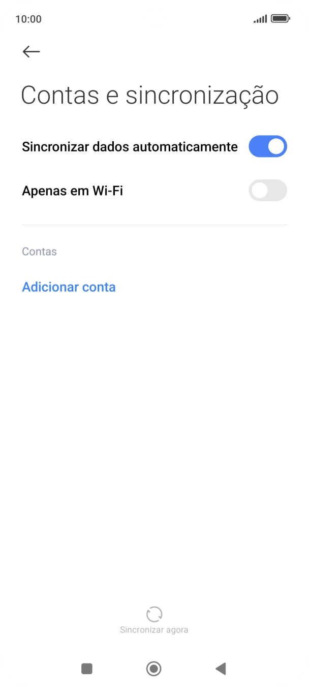 Prima Adicionar conta.