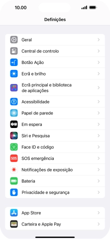 Prima Face ID e código.