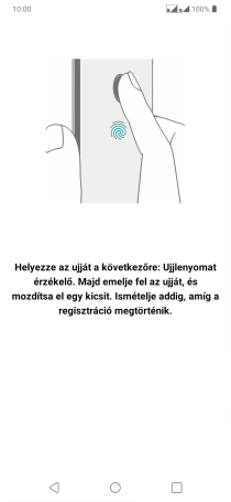 Kövesd a kijelzőn megjelenő utasításokat képernyőzár létrehozásához ujjlenyomattal.