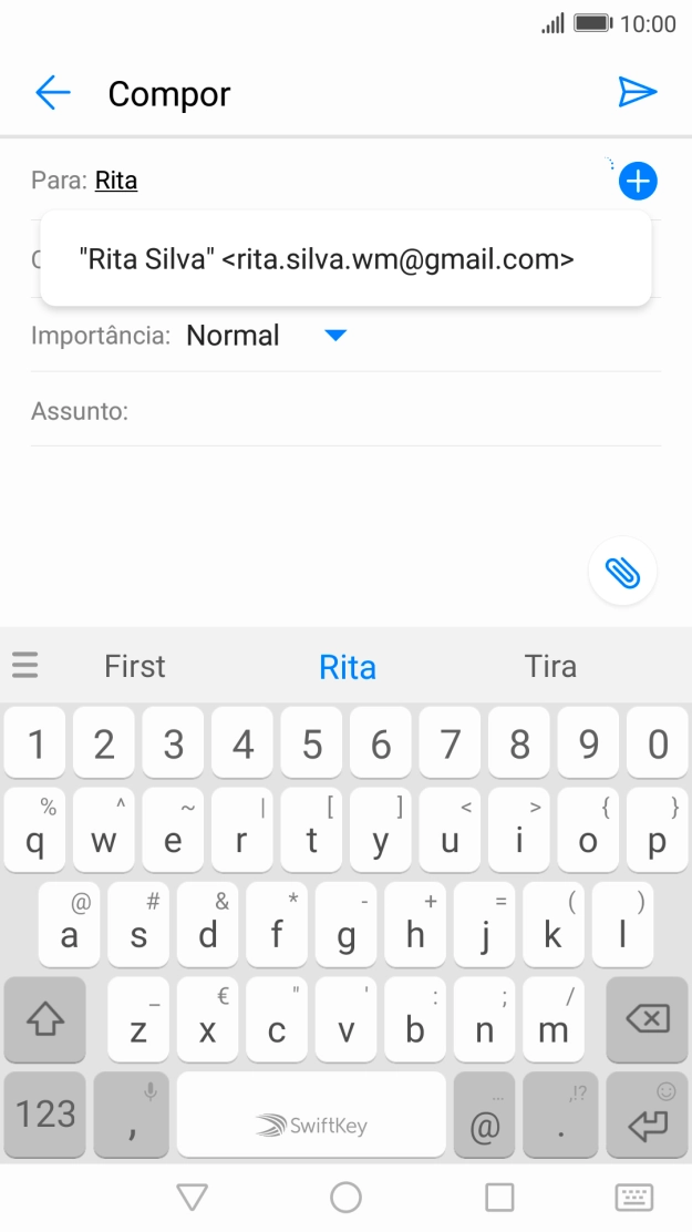Prima o contacto pretendido.
