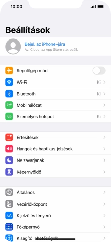 Válaszd a Bejel. az iPhone-jára lehetőséget.