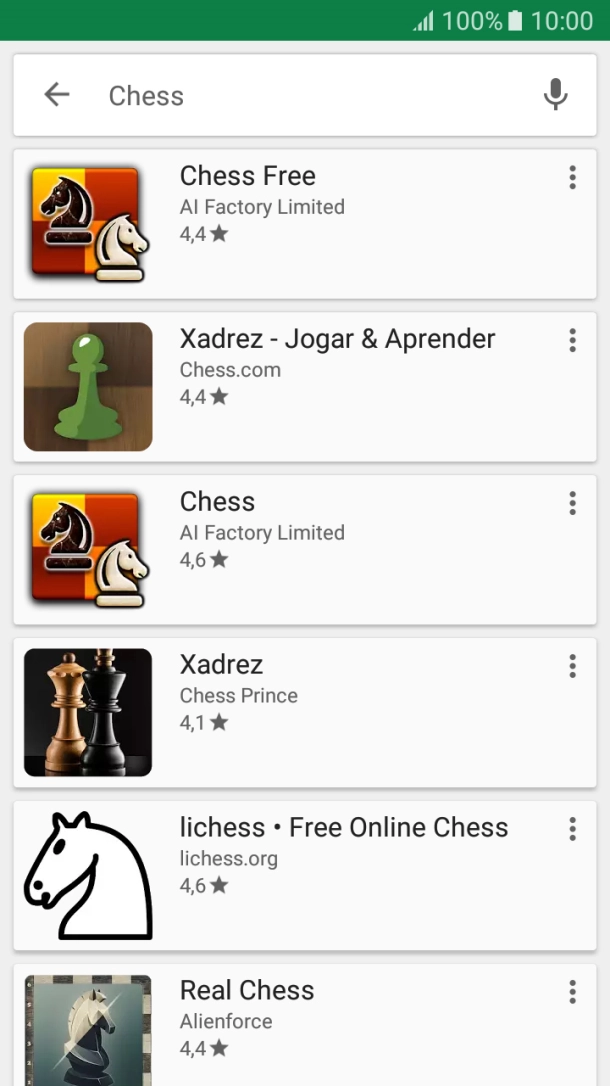 Prima a app pretendida.